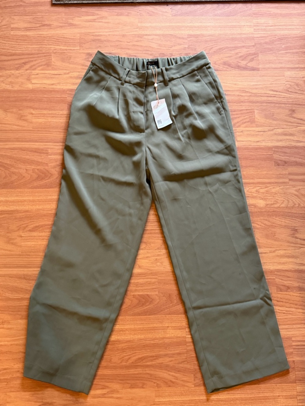 Quince Olive Green Straight-Leg Women's Pants
